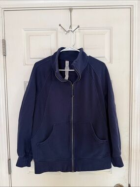 Lululemon Scuba Oversized Funnel-Neck Full-Zip Long Night Sea Dark Blue M/L